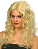 from Smiffys New Ladies Blonde Wavy Long Curly Wig Fancy Dress Prop