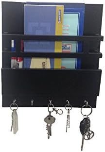 Beta Key & Mail Rack in Solid Wood- Walnut Finish