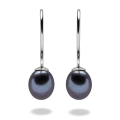Valero Pearls Valero Classics Damen-Ohrh�nger 925 Sterlingsilber S��wasser-Zuchtperlen dunkelblau ca. 8,5-9,0 mm  354023