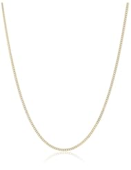 Italian 14k Yellow Gold 0.60mm Fine Curb Chain Necklace