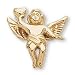 The Perfect 14K Yellow Gold Angel and Heart Pin