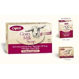Canus Goat's Milk Rich Moisturizing Pure Vegetable Oil Soap, 3-Count Boxes (P...