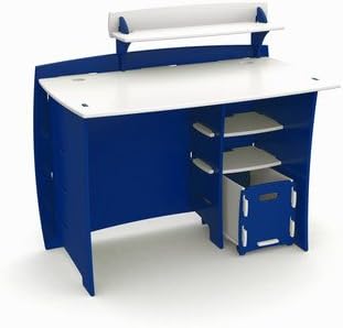 Race 43" Writing Desk with Accessory Shelves and File Cart