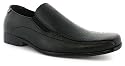 Business Class "Quentin" Mens Leather Lined Slip On Formal Shoes - Black