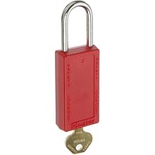 Master Lock 411 Series Zenex Lockout/Tagout Padlock, Keyed Alike, 3" Body Length, 1-1/2" Shackle Clearance