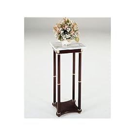 Square White Marble Plant/Telephone Stand