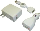 iPod 3in 1 charger kit- Home charger,car charger and usb charger combo pack
