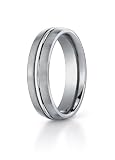 Titanium 6mm Comfort Fit Band Featuring Satin Finish and a Center High Polish Concave Cut, Size 9