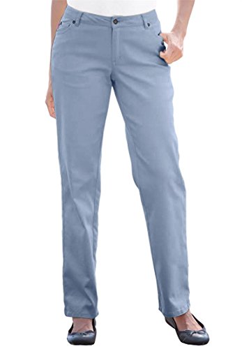 Women's Plus Size Tall Jean, Stretch Denim, Straight Leg, 5-Pocket Styling