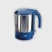 Petra WK 288.09 Cordless WasserKocher 1,7 l, Edelstahl-Topf,  Einhand Deckelöffnung, 1800 W Blau