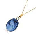 14K Yellow Gold Angel Aquamarine Birthstone Cameo Pendant