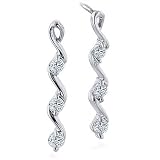14k White Gold 1/4ctw. Swirl Certified Diamond Earrings