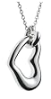 Sterling Silver Double Heart Pendant, 18"