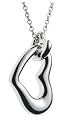 Sterling Silver Double Heart Pendant, 18"