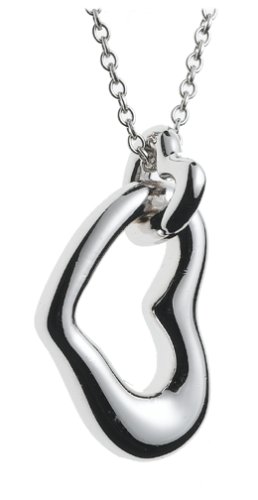 Sterling Silver Double Heart Pendant, 18