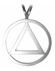 Alcoholics Anonymous AA Symbol Pendant, #06-1, Sterling Silver, Large, Smooth & Clean