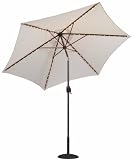 TropiLight 9-Foot Bronze Aluminum Lighted Canvas Market Umbrella