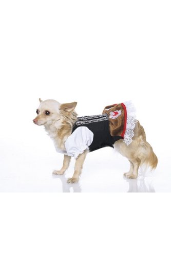 Heidi Puppy Includelace Up Front Dress With Petticoat (Brown;X-Small)