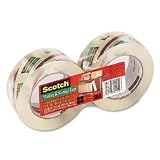 Scotch 3650 Crystal Clear Storage Tape, 48mm x 100m, 3 Core, 2 Pack Long Rolls MMM36502L