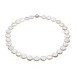 Sterling Silver White Freshwater Cultured Coin Pearl Necklace - 18''