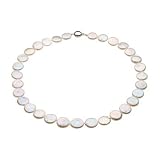 Sterling Silver White Freshwater Cultured Coin Pearl Necklace - 18''