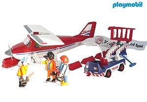 Playmobil Propellerflugzeug mit Servicefahrzeug Idee u. Spiel Exclusiv PLAYMOBIL 4098