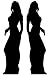 Secret Agent Girl Double Pack - Silhouette Lifesize Cardboard Cutout / Standee / Standup_s-1