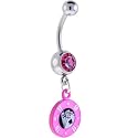 Hot Pink STRAIGHT Poker Hand CASINO CHIP Gem Dangle Belly Ring