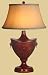 Asian Furniture & D&eacute;cor - 24" Fine Red Lacquer Wood Trophy Jar Decorative Bedside Lamp