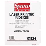 Laser Printer Indexes, Punched, 8-Tab, 25 ST/PK, White