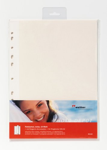 Walther DS-110 Fotokarton, 10 Blatt, wei&szlig;