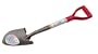 Rainbow Gardener 24113RED Mini Round Point D-Grip Shovel, Red