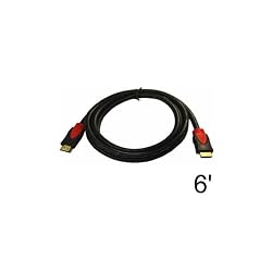 HDMI 6ft Cable 1.3a Category 2 1080P Capable (Compatible with Xbox 360 & PS3) w/ Red Molding