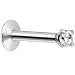 16 Gauge Clear 2mm Gem Internally Threaded Labret Monroe Tragus