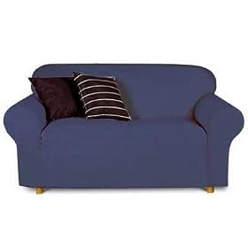 Sofa Slipcover Regular Style- Canvas Soft Weave- Denim