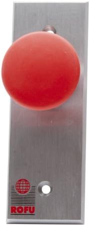 Rofu 9420 US28 Mushroom Exit SPST Switches, Normally Open, Momentary, Aluminium, Narrow Plate 1 5/8" x 4 3/4"