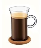Shin Bistro Set of 2 Coffee Cups with Cork Coasters By Bodum