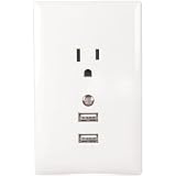Brand New Rca Wall Plate Usb Charger With Night Light (White)