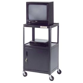Da-Lite 26 High Unassembled Black Cart with 18 x 24 Shelf, 5 Casters, Metal Cabinet and... by