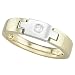 14K Two Tone Gold Round Diamond Band Ring