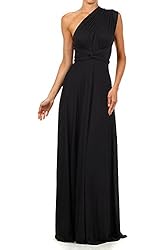 12 Ami Solid Convertible Multi Way Long Maxi Dress - Made in USA
