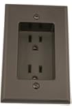 Leviton 689-E 15 Amp 1-Gang Recessed Duplex Receptacle, Residential Grade, with Screws Mounted to Housing, Black