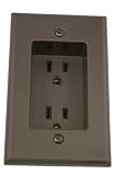 read full review Leviton 689-E 15 Amp 1-Gang Recessed Duplex Receptacle, Residential Grade, with Screws Mounted to Housing, Black