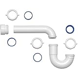 Dearborn Brass P9703WBG  P-Trap with Threaded PVC Adapter and Reversible J-Bend and True Blue Washer, Small