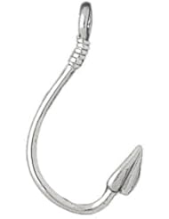 CleverSilvers Sterling Silver Pendant 3-D Fish Hook