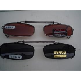 Clip on Sunglasses Skinny Rectangle 43 mm 100 % UV