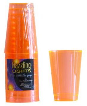 Dazzling Lights 12 oz Orange Plastic Glasses 10 per Pack