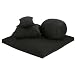 Buckwheat Zafu, Zabuton and Support Meditation Cushions Set (4Pc), Dark Navy