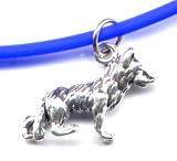 9' Blue German Shepherd Ankle Bracelet Sterling Silver Jewelry