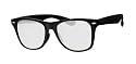 Clear Lens Geek Retro Unisex Wayfarer Glasses, Matt Black Frame, Full UV Protection